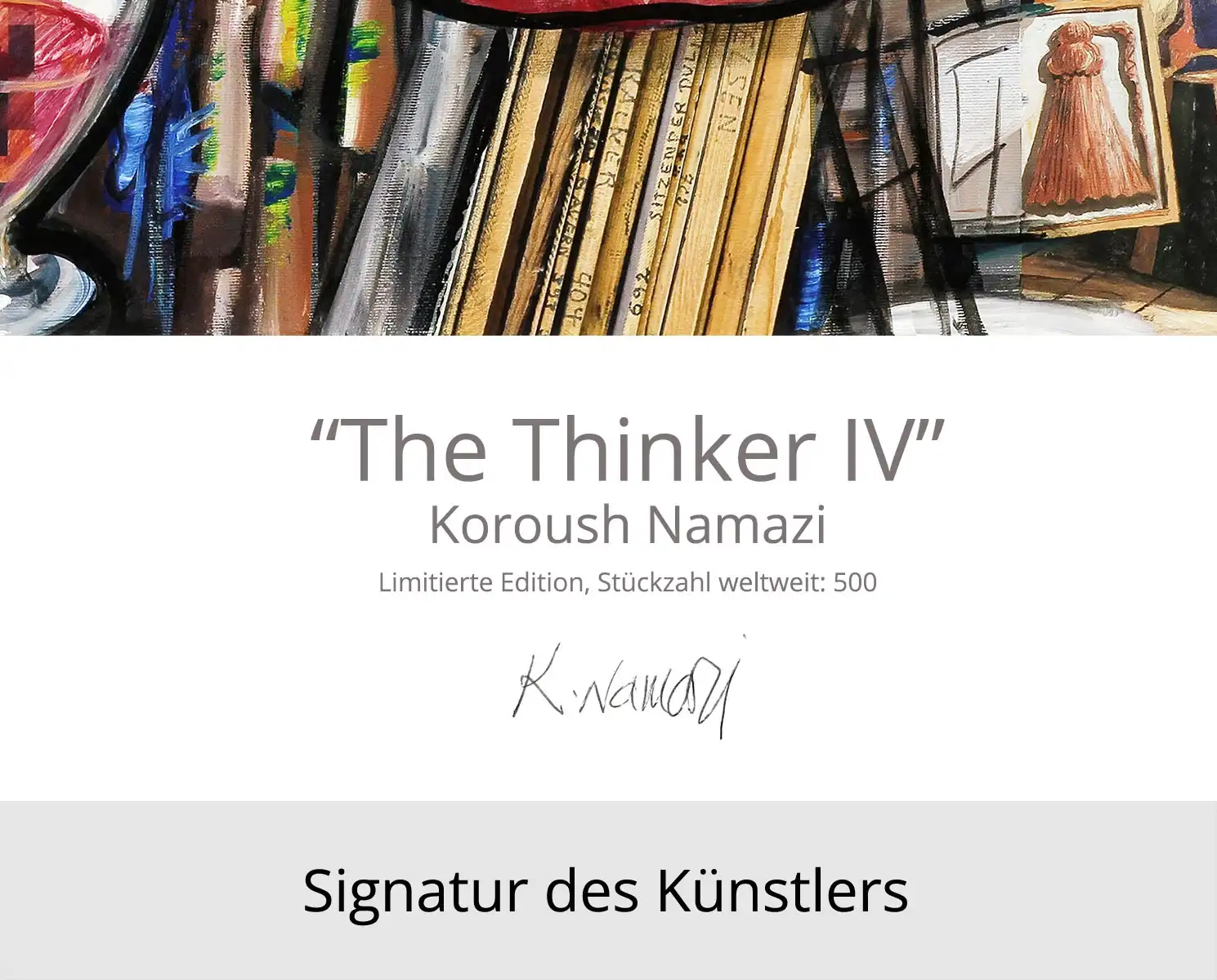 Limitierte Edition auf Papier, K. Namazi: "The Thinker IV", Fineartprint, Kollektion E&K