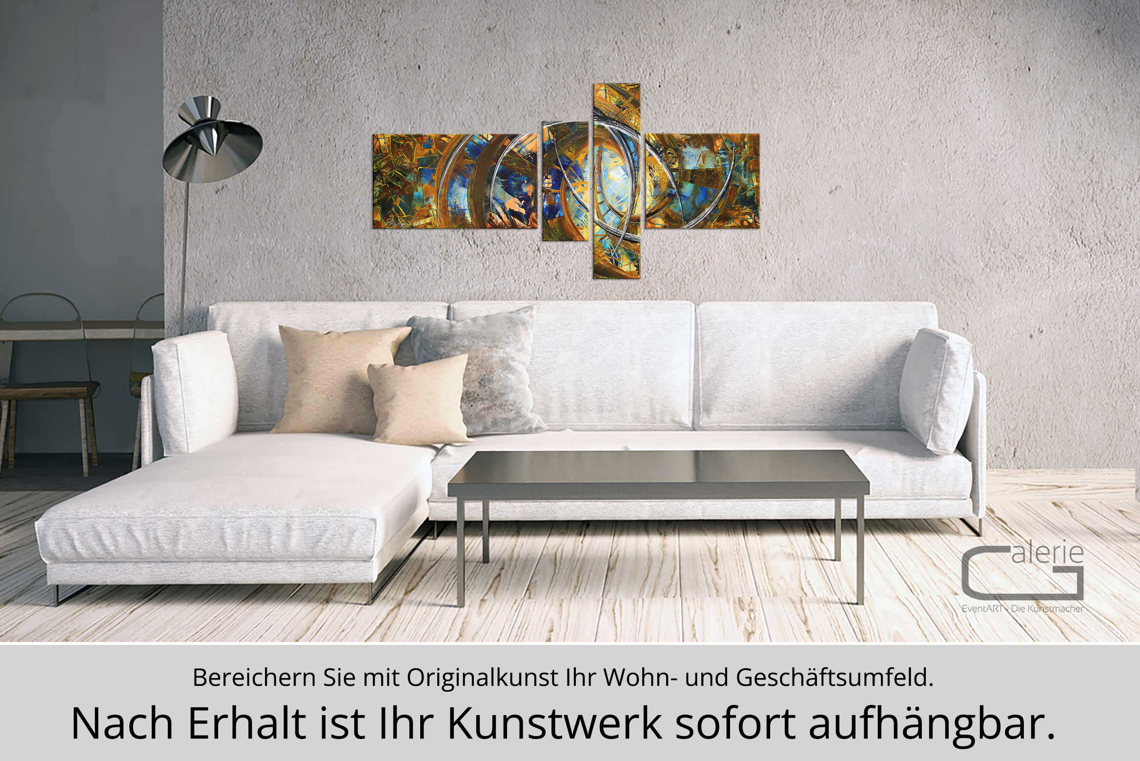 Mehrteilige Acrylbilder: New Colours, new Life I, R. König, Originalgemälde (Unikat)