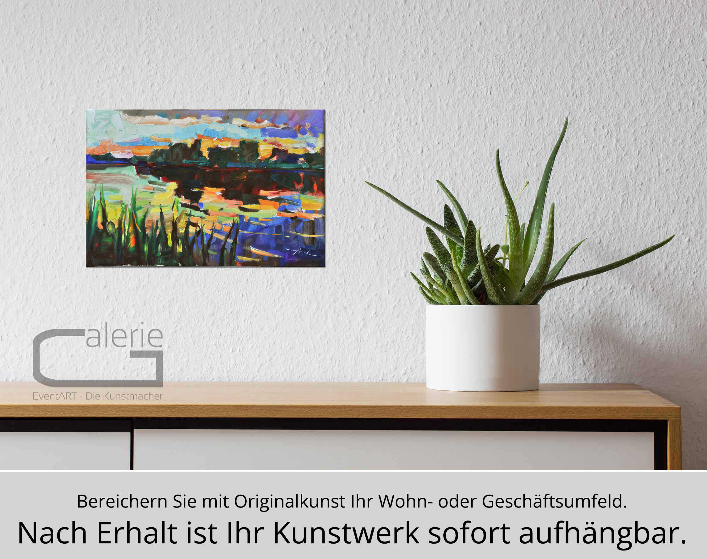 A. Larrett: "Frühlingshochwasser - 15", Pleinairmalerei in Öl, Original/Unikat