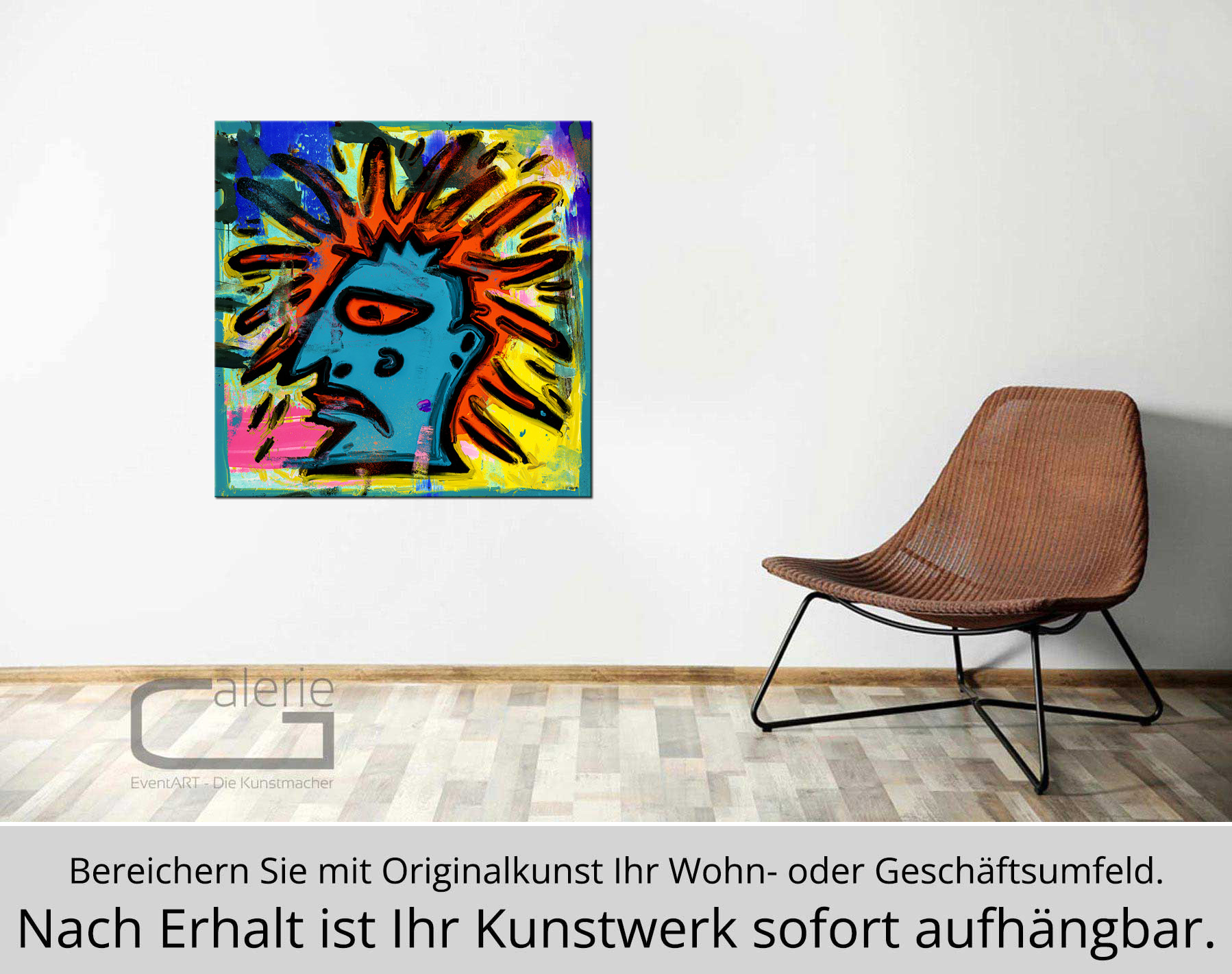 Original/Unikat: Blue Face, H. Mühlbauer-Gardemin