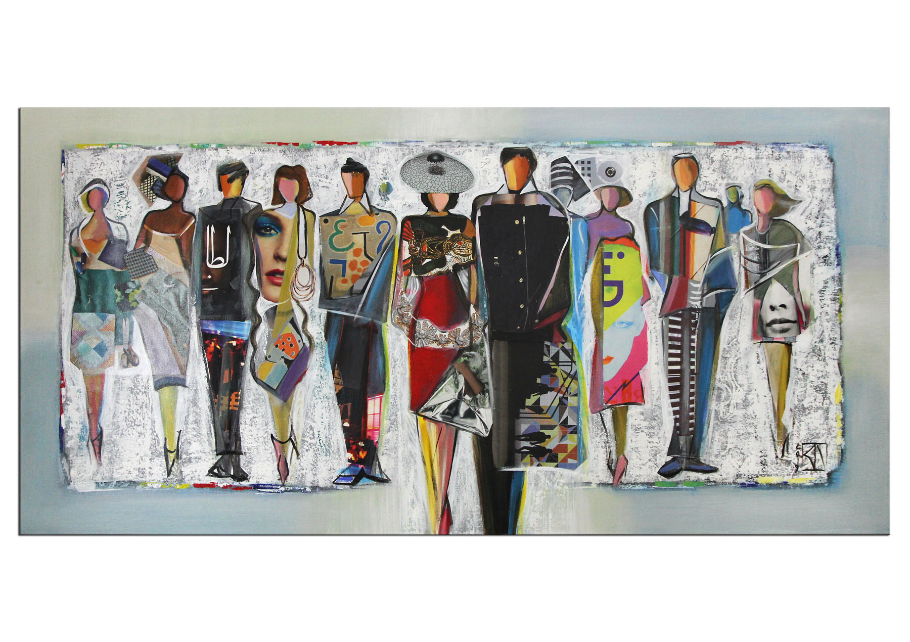 Modernes Gemälde von K. Namazi: "Mode Show", Originalgemälde (Unikat)  (A)