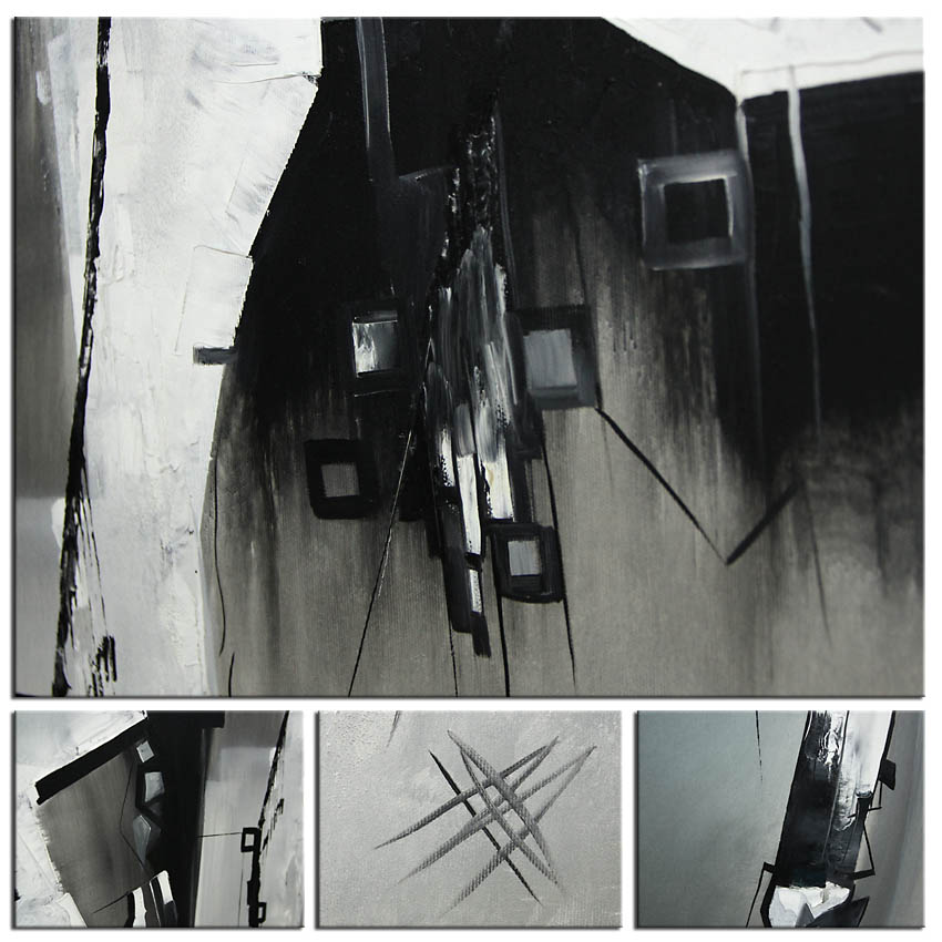 Moderne Kunst, B. Ossowski: "DREAMS IN BLACK", Originalgemälde (Unikat)