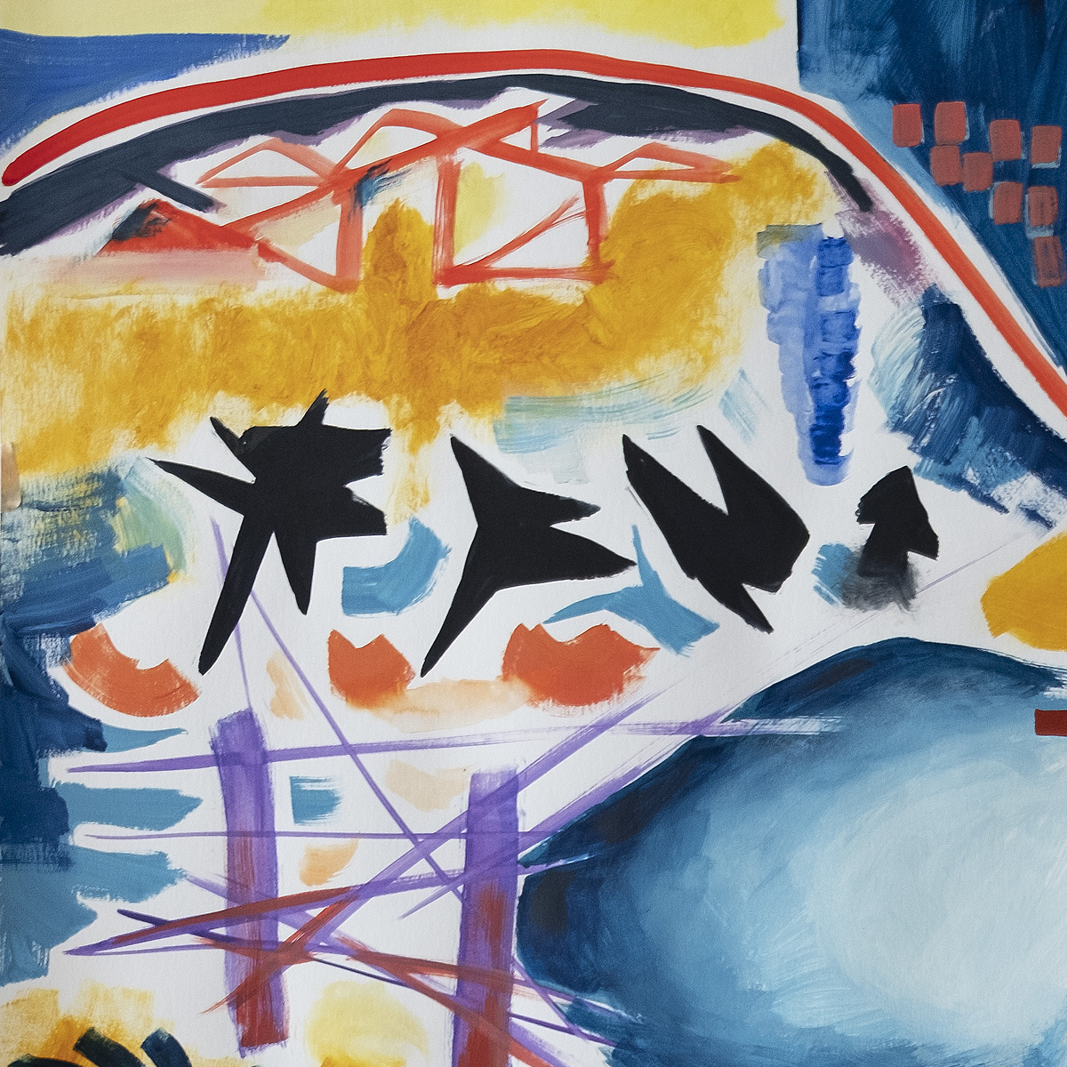 M. Cieśla: "Abstraktion inspiriert von den Tieflandalpen", Original, Zeitgenössische Aquarellmalerei