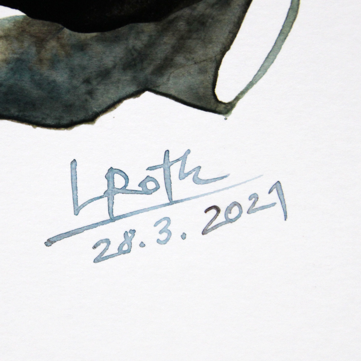 L. Roth: "Im Nest", originale Grafik/Zeichnung (Unikat)