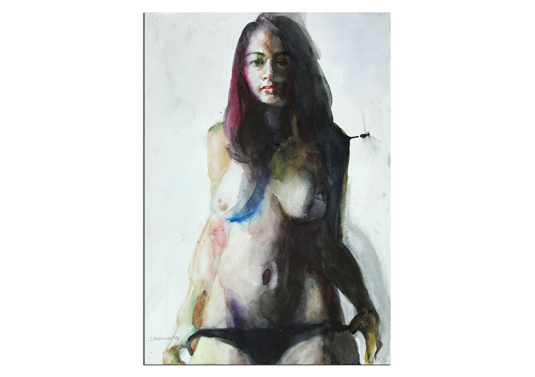 Aquarellmalerei, Stefan Petrunov: "Nude IV" (A)