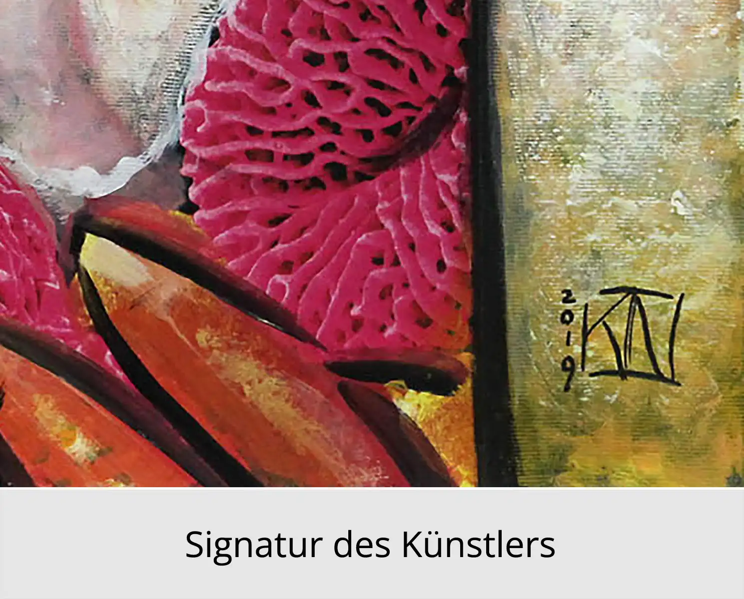 Fineartprint, signiert: "Verführung in Pink I", K. Namazi, limitierte Edition auf Papier, Nr. 1/150