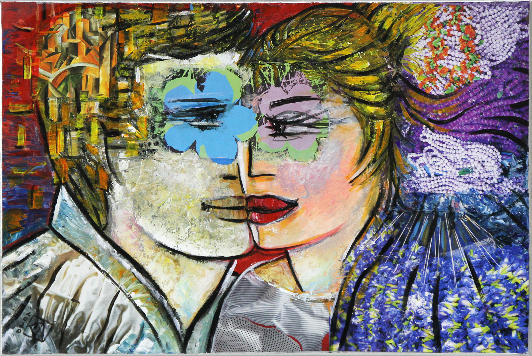 K. Namazi: "Colourful Lovers I", moderne Originalkunst (Unikat) (ri,A)