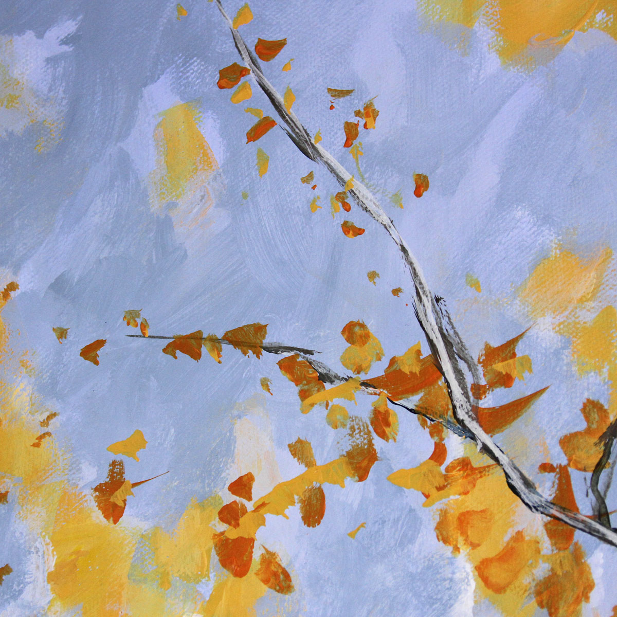 Modernes Acrylgemälde, M.Kühne: "Goldener Herbst"