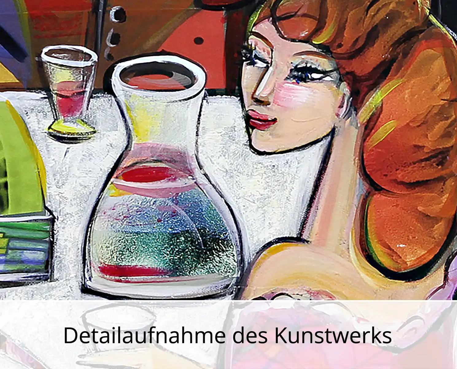 Kunstdruck, signiert: "Drinking with Friends III", K. Namazi, Edition, Nr. 1/100