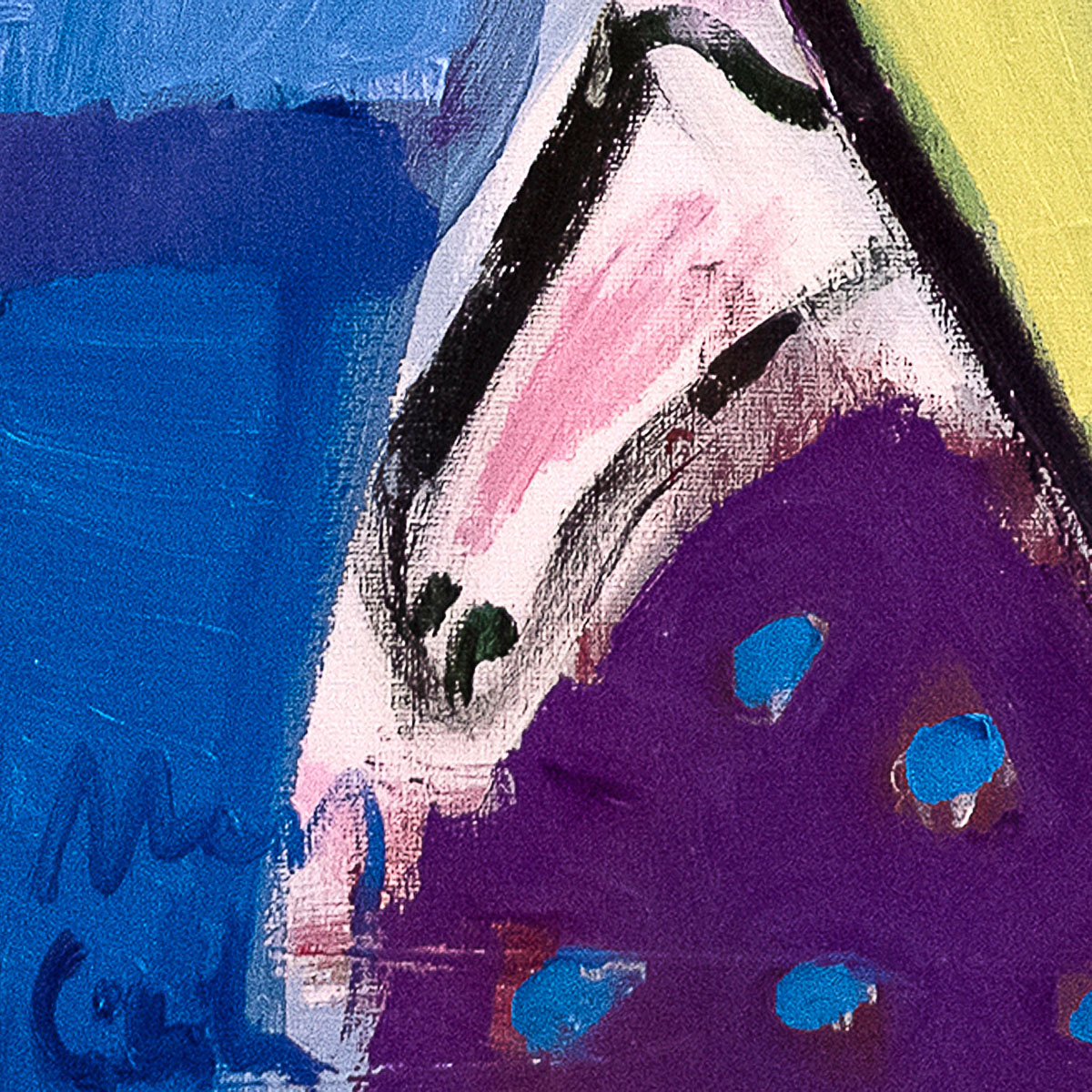 M. Cieśla: "Bulldogge Hund", Original/Unikat, expressionistisches Ölgemälde (A)