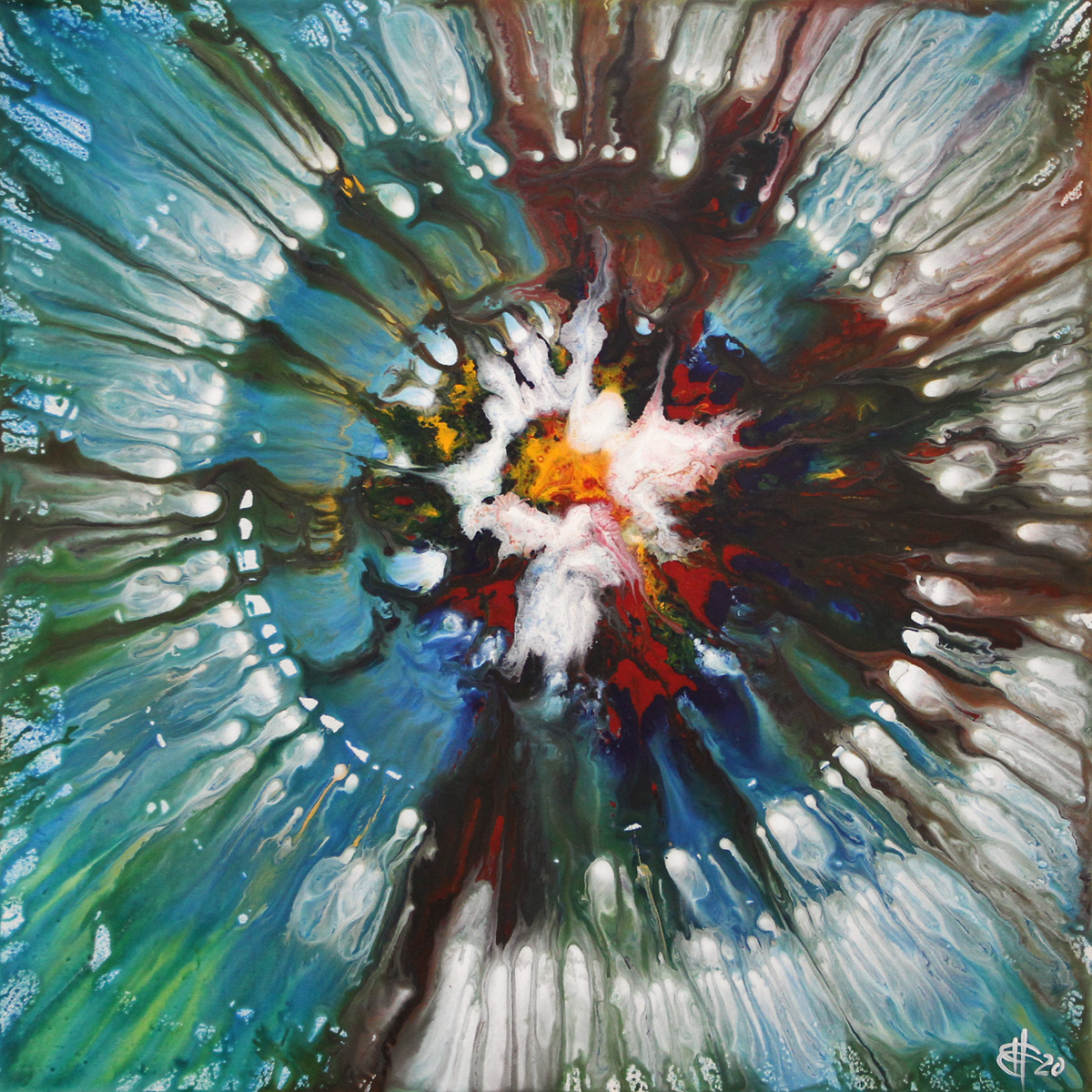 G. HUNG: "Supernova II", abstrakte Originalkunst (Unikat)