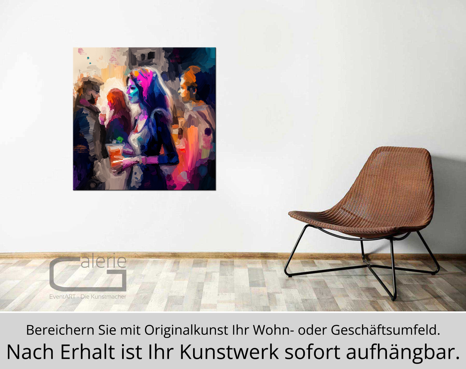 H. Mühlbauer-Gardemin: "Street Party", Moderne Pop Art, Original/serielles Unikat