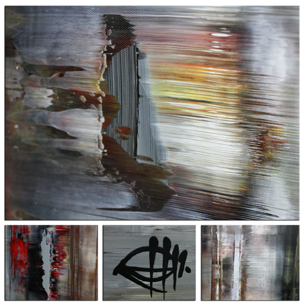 Acrylgemälde, G. Hung: "Langzeitbelichtung III (Regen, abends)" (ri)