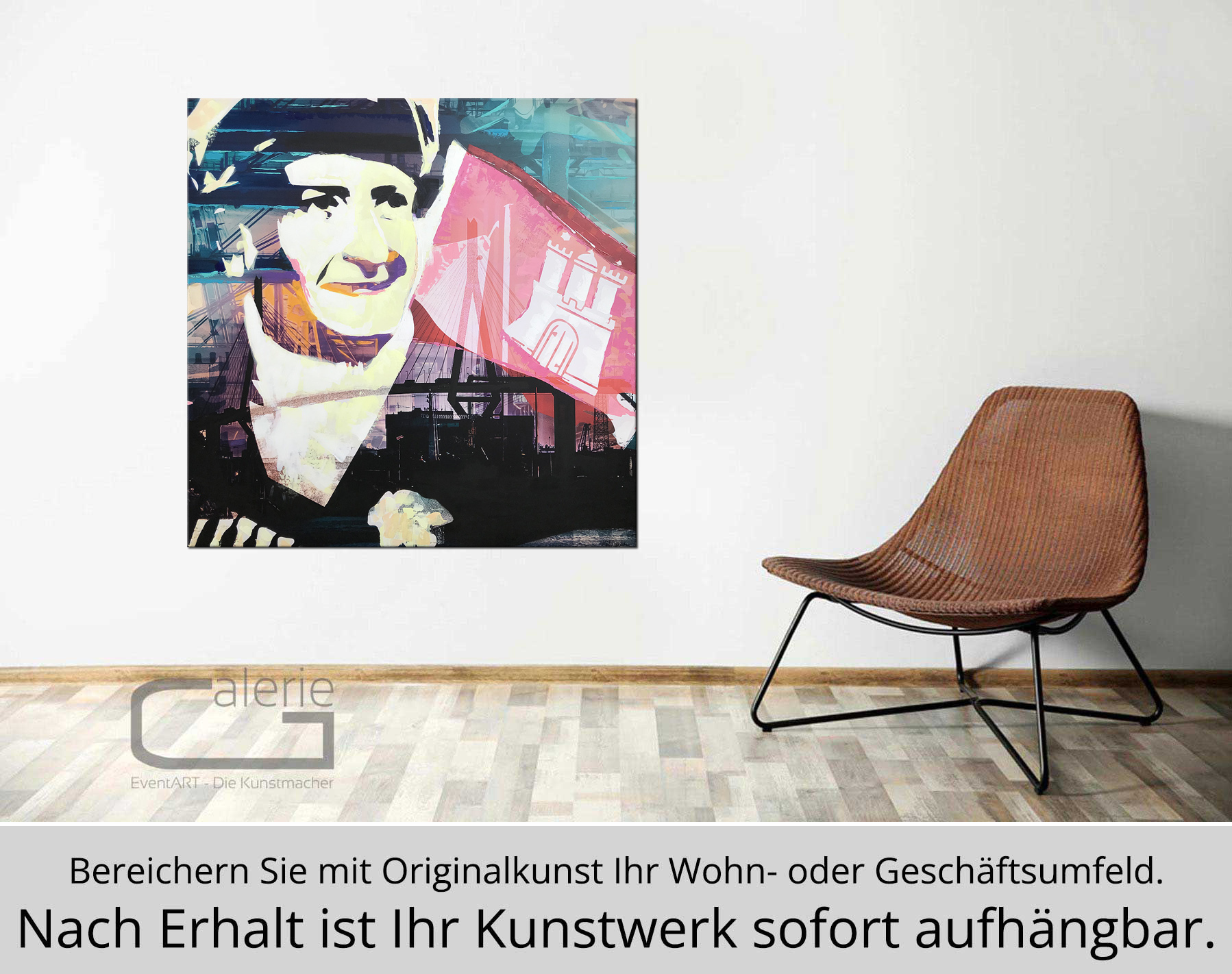 H. Mühlbauer-Gardemin: "Hans Albers", Moderne Pop Art, serielles Unikat/ Original