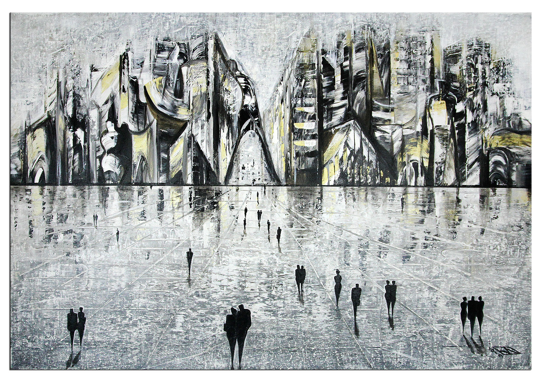 Abstrakte Kunstbilder, K. Namazi: "Art City III", Originalgemälde (Unikat)  (A)(ri)