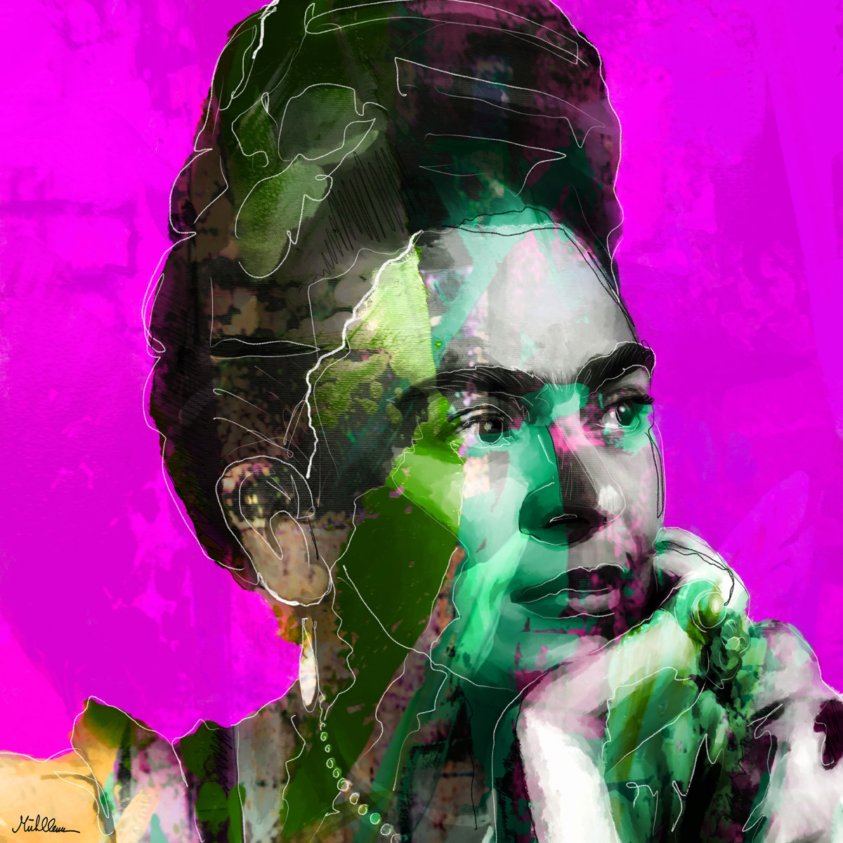 H. Mühlbauer-Gardemin: "Pink Frida", Moderne Pop Art, Original/serielles Unikat