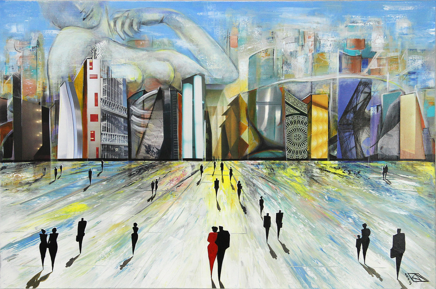Unikat, modernes Gemälde, K. Namazi: City of Dreams I, Original