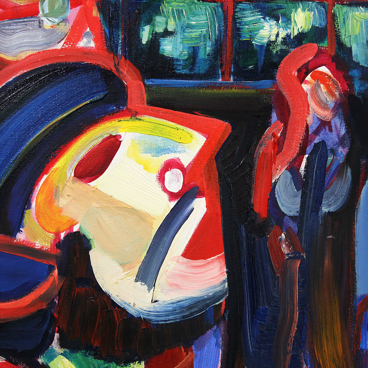 Expressionistische Ölmalerei, Maciej Cieśla: "Musik und Abend, Oldschool 07 2019" (A)