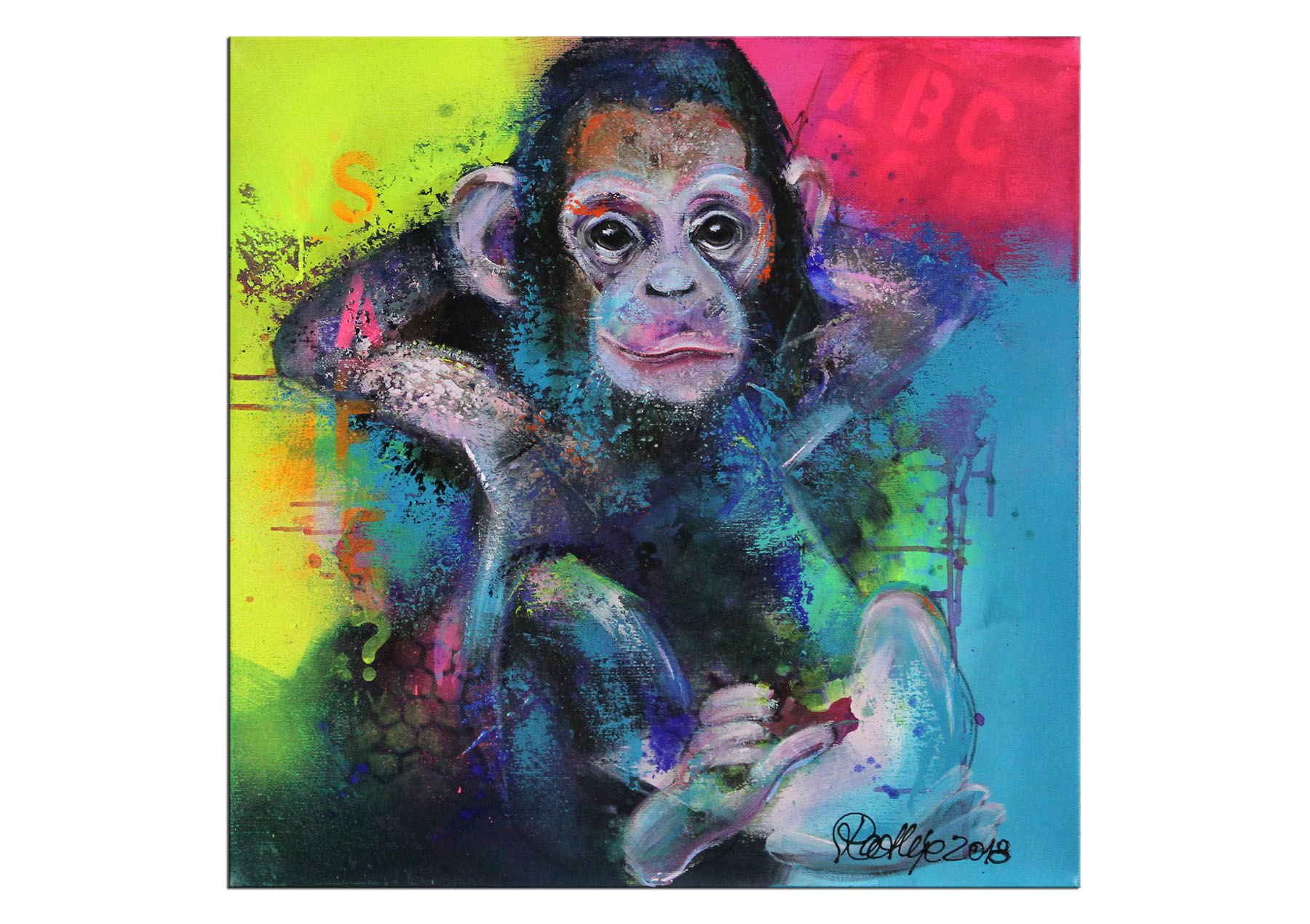Moderne Malerei, M. Rathje: "Monkey", Originalgemälde (Unikat)  (A,G)