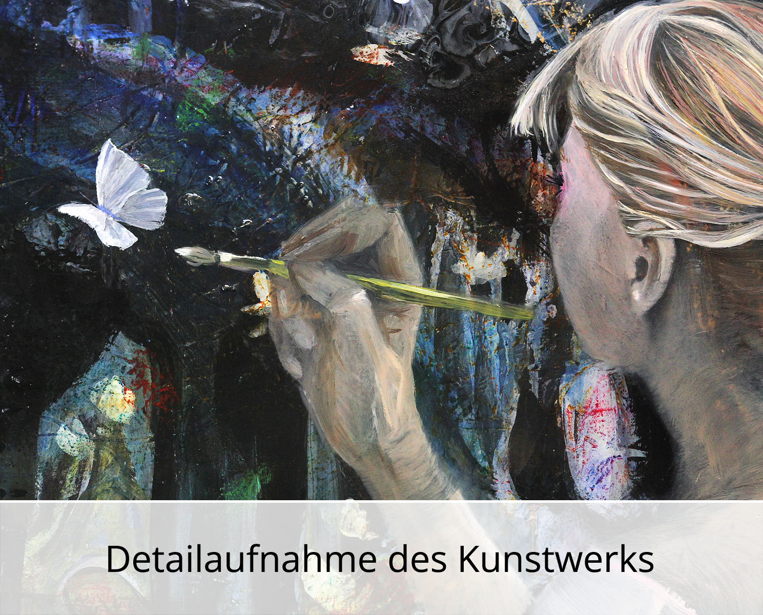 D. Block: "Flieg weisser Schmetterling", Original/Unikat, zeitgenössische Acrylmalerei