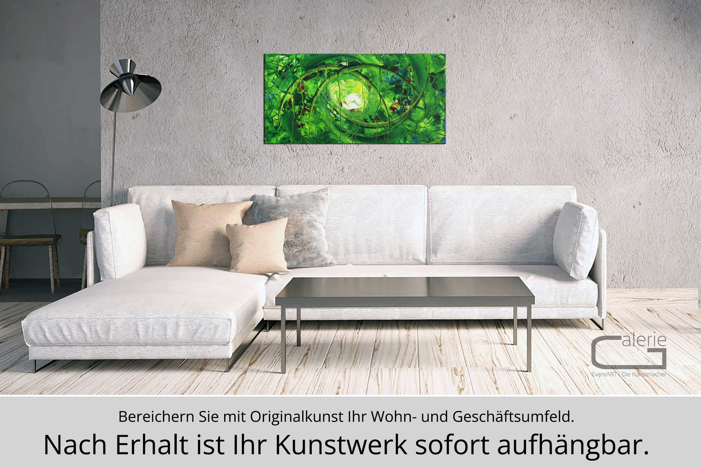 Abstraktes Originalgemälde: Tor zum Grün VI, R. König, Unikat