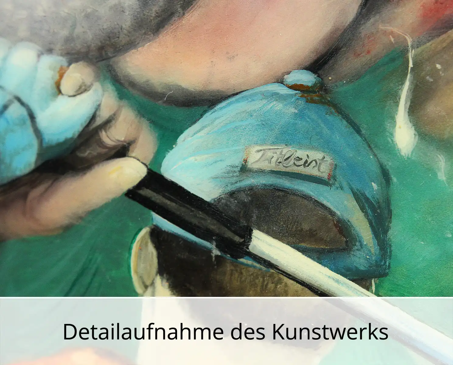 D. Block: "Ob Hook oder Slice, schmiere mir Honig um den Mund", Original/Unikat, expressive Ölmalerei
