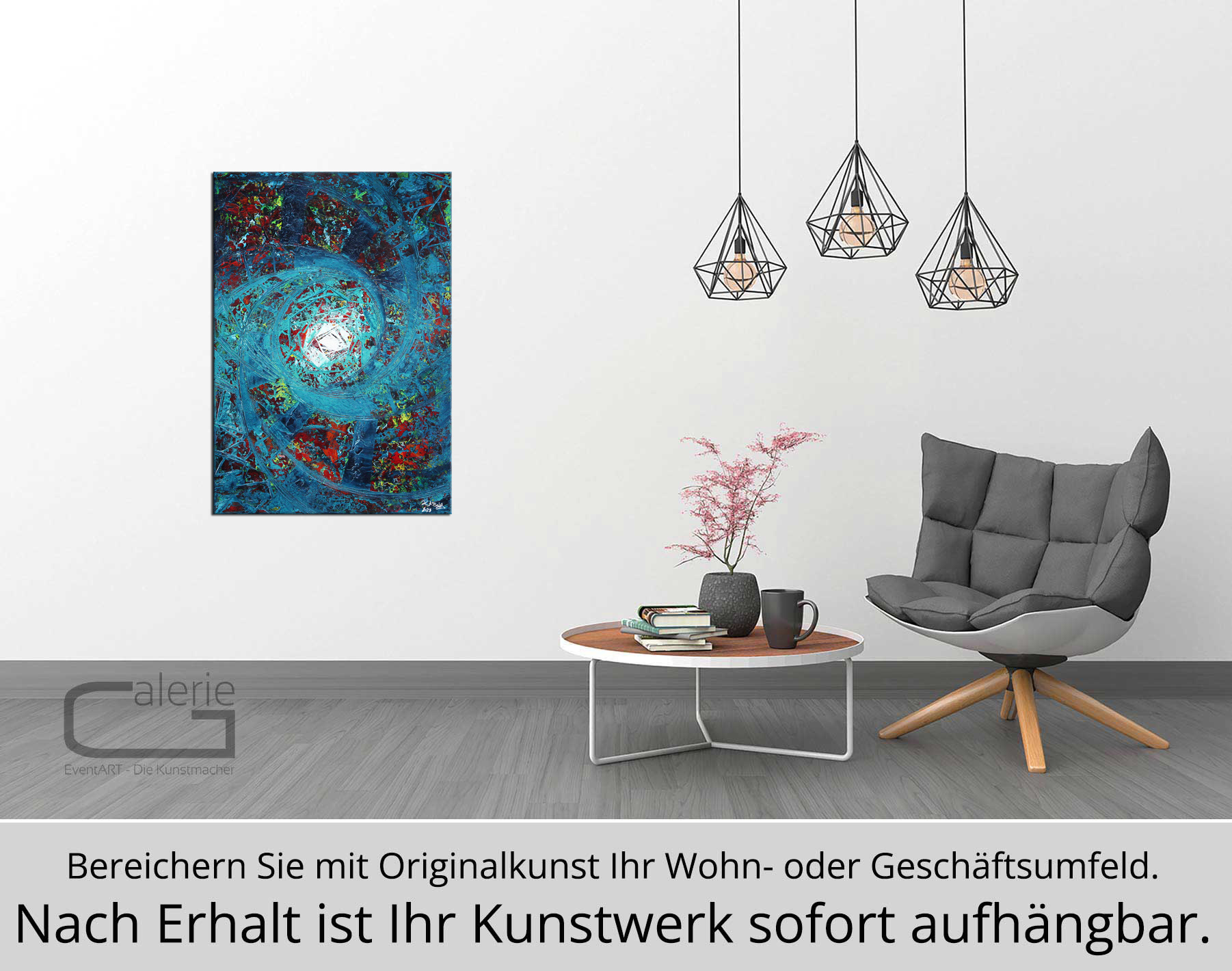 Abstraktes Originalgemälde: "Der Beginn der Unendlichkeit I", R. König, Unikat
